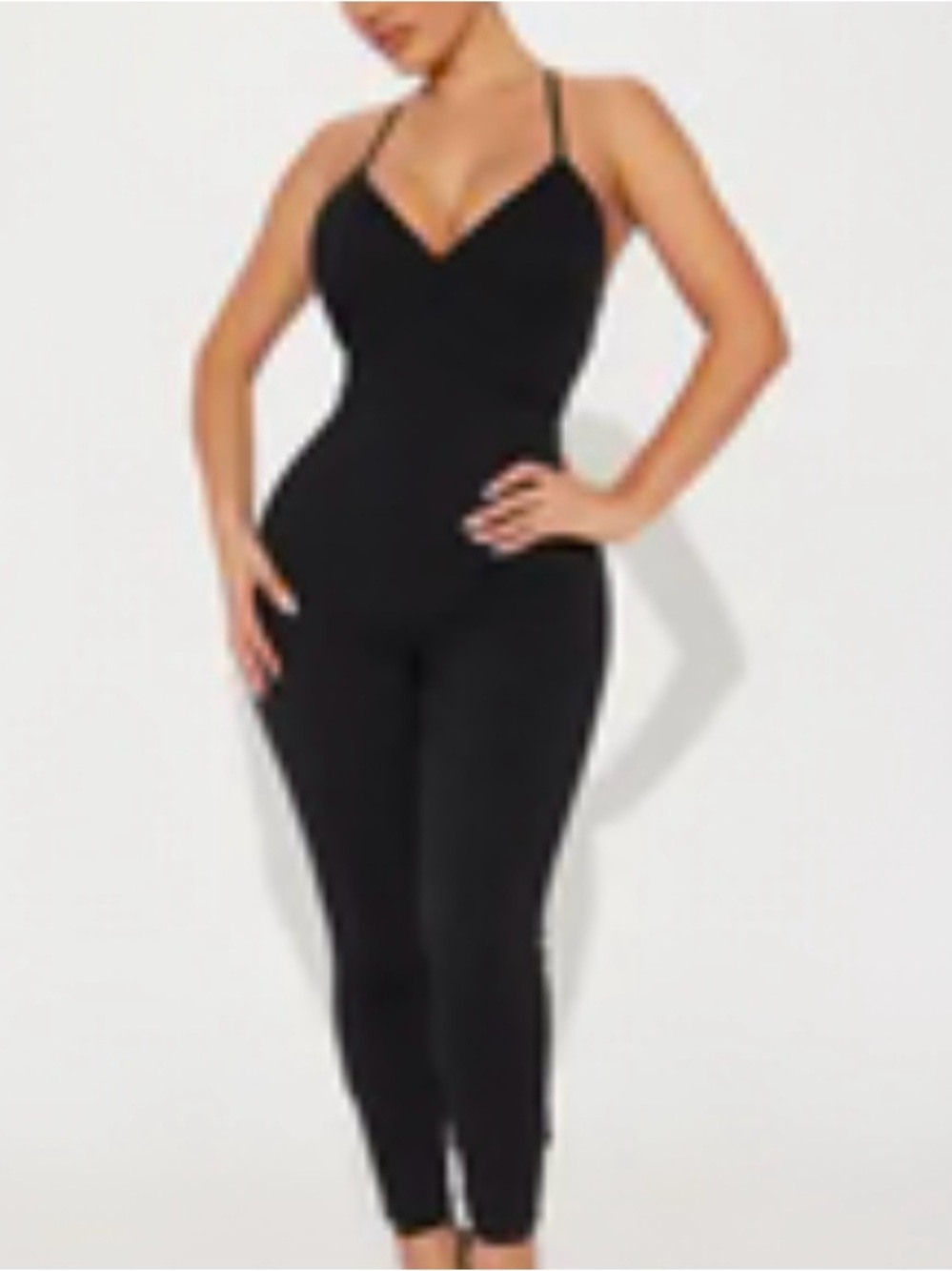 Black Slim Fit Spaghetti Jumpsuit